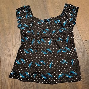 Collectif sparrow "puff" sleeve top